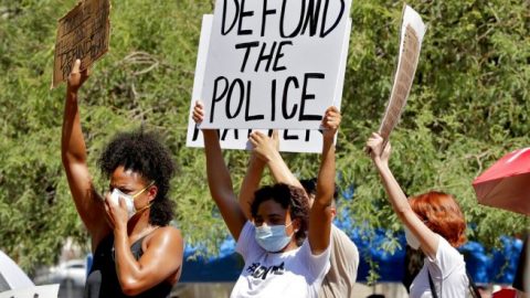 Protesters clash over ‘defund the police’ meaning