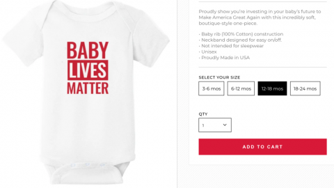 ‘Baby Lives Matter’ Onesies Featured On Trump Campaign Website Spark Controversy