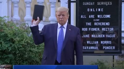 Trump Pays Homage To Church Burned In Riots With Bible In Hand