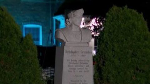 Protesters confront each other about taking down a Christopher Columbus statue in N.J.