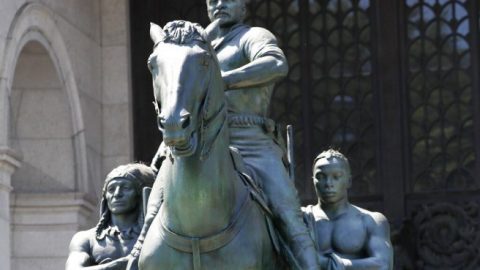 Protesters rally to save statue of Teddy Roosevelt