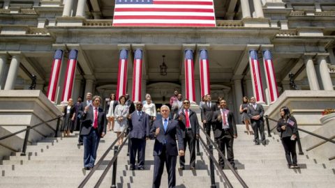 Vice President Pence welcomes new citizens at naturalization ceremony