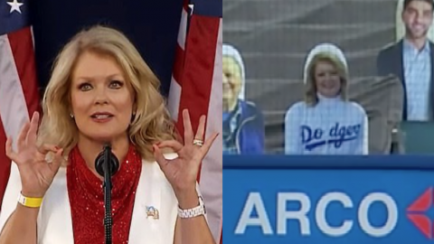 The Twitter Mob Wants Mary Hart’s Cutout Removed From Dodger Stadium